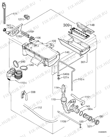 Взрыв-схема стиральной машины Electrolux EWW1291 - Схема узла Hydraulic System 272